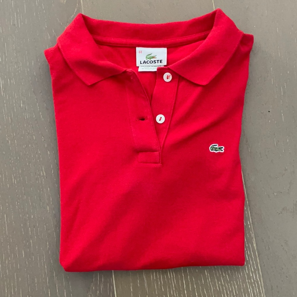 Lacoste Red Polo Short Sleeve Size 44